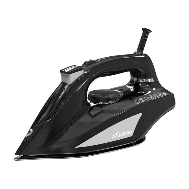 Aemego Steam Iron for Clothes Portable Anti Drip Clothes Iron Steam Black
