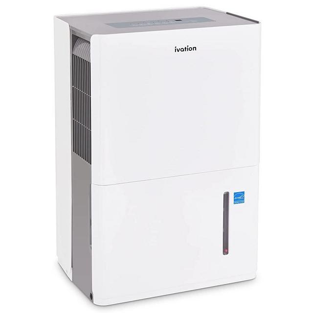 Ivation 4,500 Sq. Ft Energy Star Dehumidifier With Pump, Large Capacity Compressor De-humidifier for Big Rooms and Basements with Continuous Drain Hose Connector and Pump, Auto Shutoff and Restart