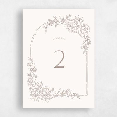 Rich Taupe, Beige Wedding Table Number - Armoise
