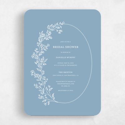 Blue Rounded Wedding Wedding Shower Invitation - Kalispell Bloom