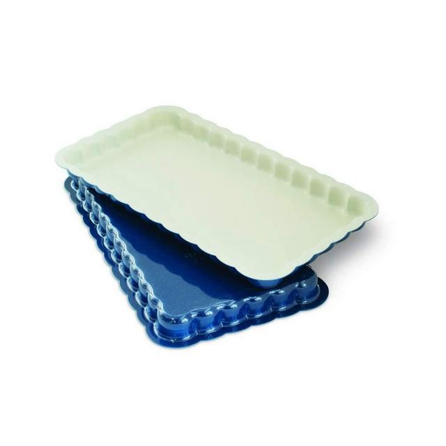 Nordic Ware Celebrations Stackable Loaf Pan, Set of 2, Navy, White