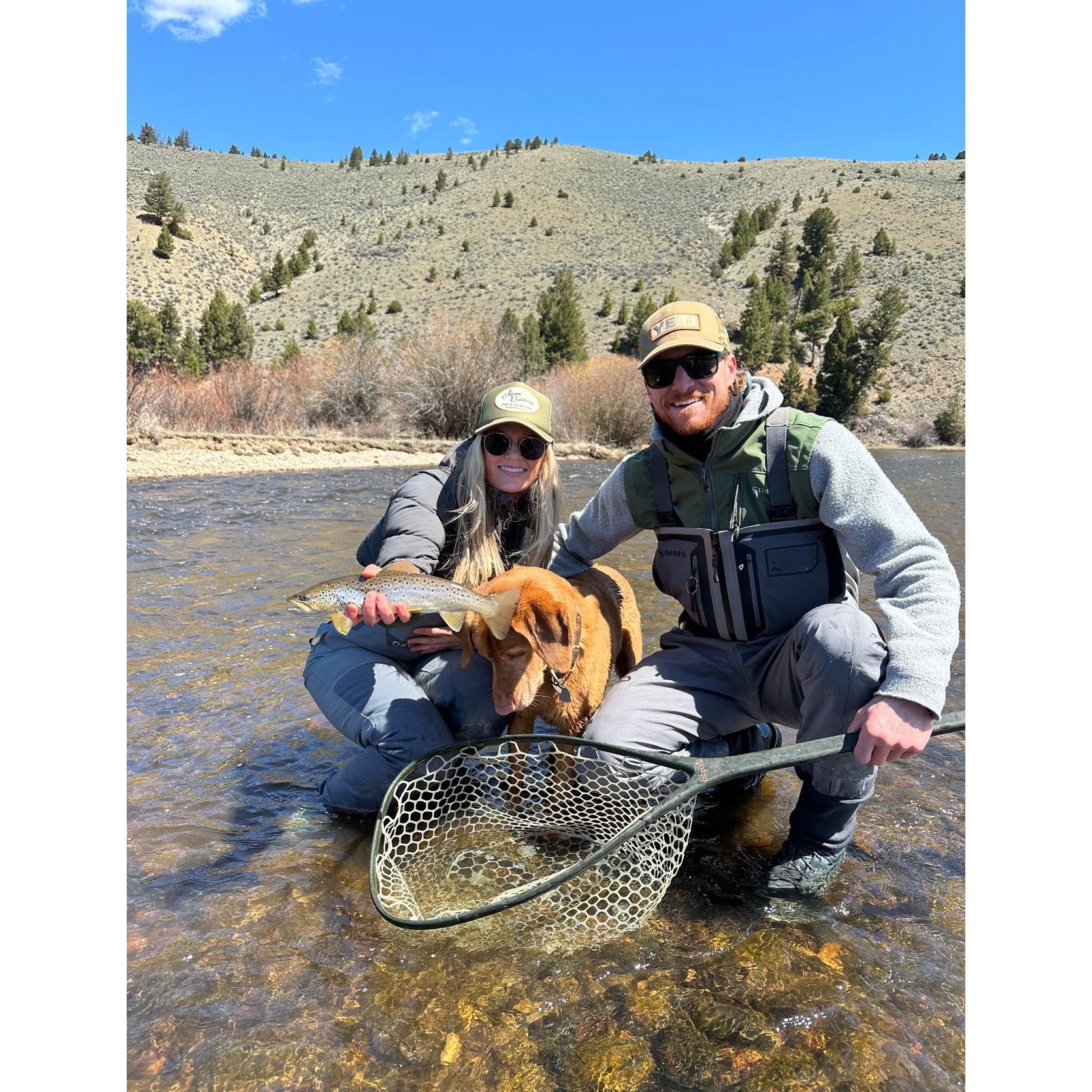 Family photos on the Big Hole River.