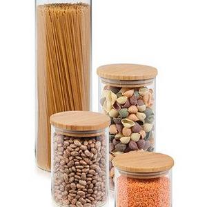 4-Pc. Glass & Bamboo Canister Set