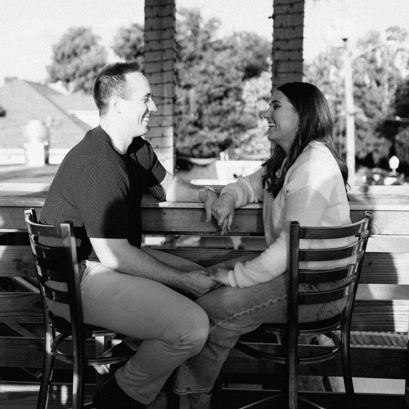 Took some engagement photos at the bar where we had our first date - May 2026
