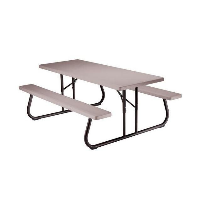 LIFETIME PRODUCTS 72-in Gray Resin Rectangle Folding Picnic Table