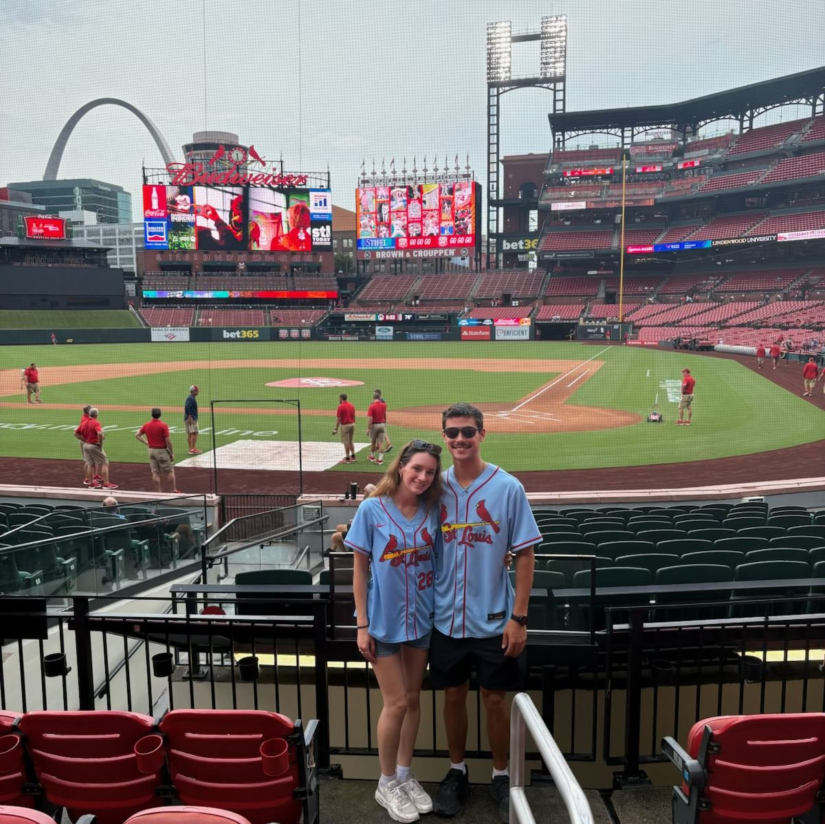 Ash and Ethan at a St. Louis Cardinals baseball game!