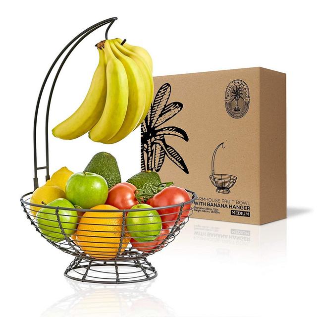 REGAL TRUNK & CO. Fruit Basket for Kitchen, Black