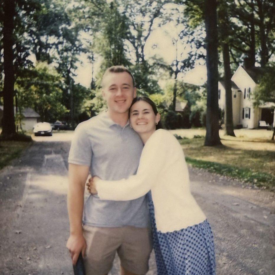 Start of our senior year after church at Grove City College