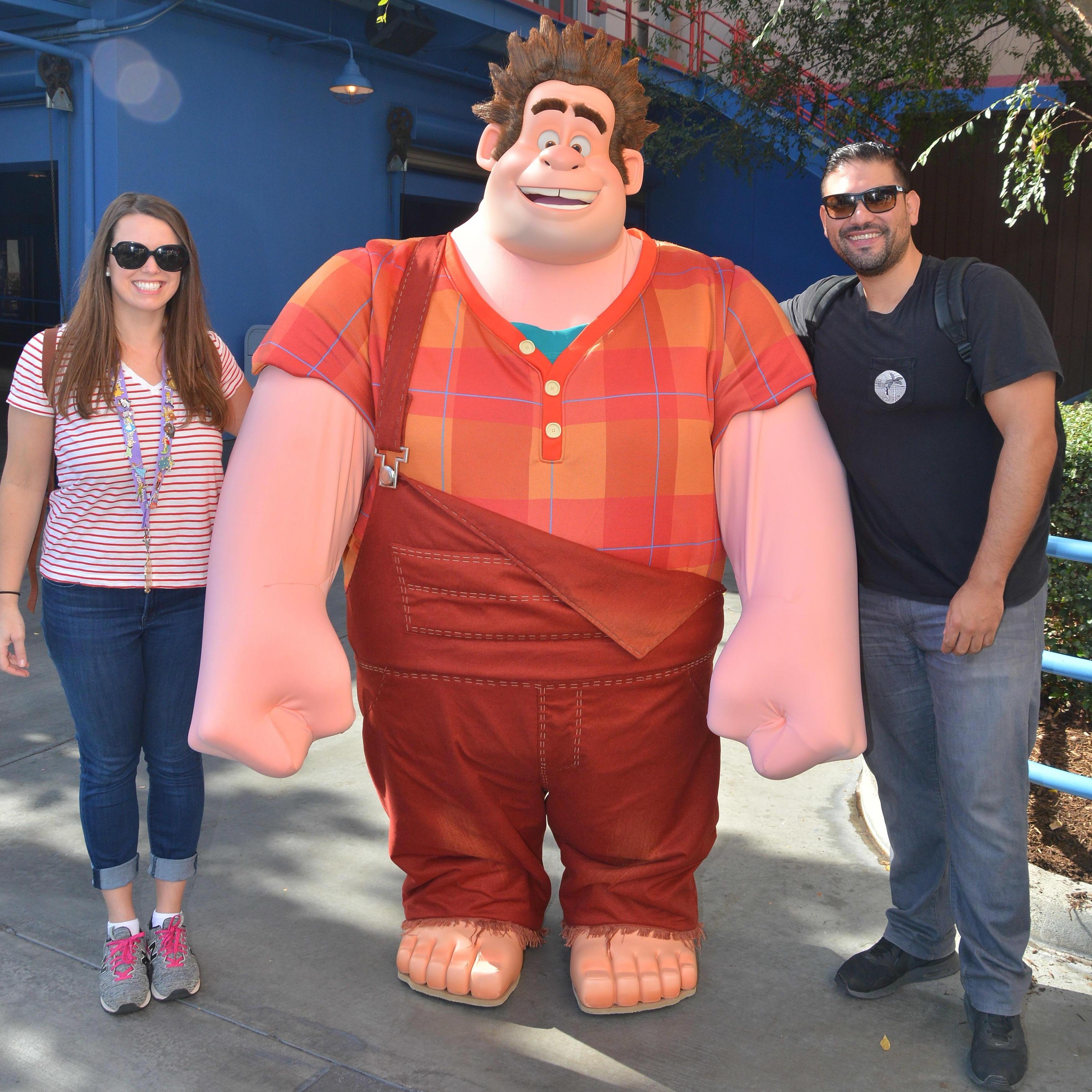 Hanging out with Wreck it Ralph at Disneyland