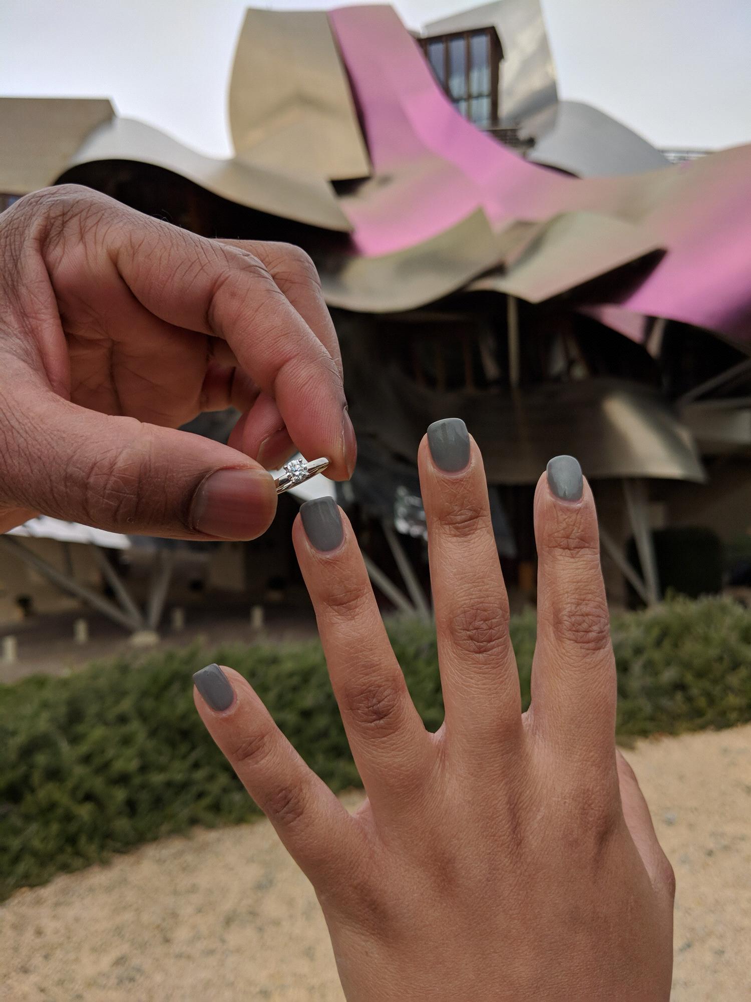 Our engagement at the Marqués de Riscal Hotel in Elciego, Spain