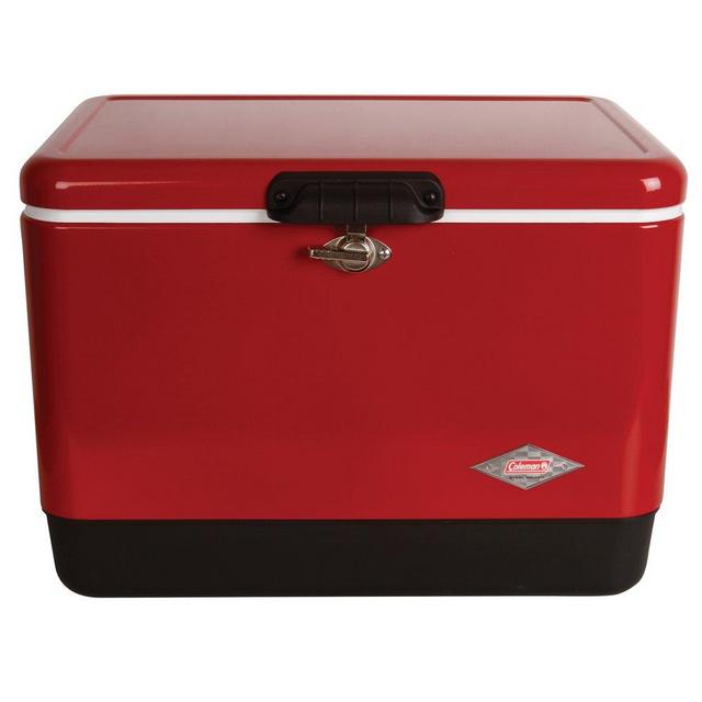 Coleman 54 Quart Steel Belted Portable Cooler, Red