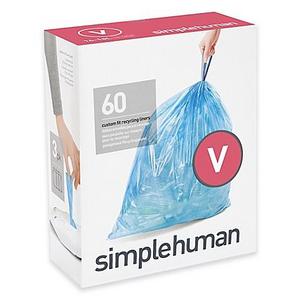 simplehuman® Code V 60-Pack 16-18-Liter Custom-Fit Recycling Liners in Blue