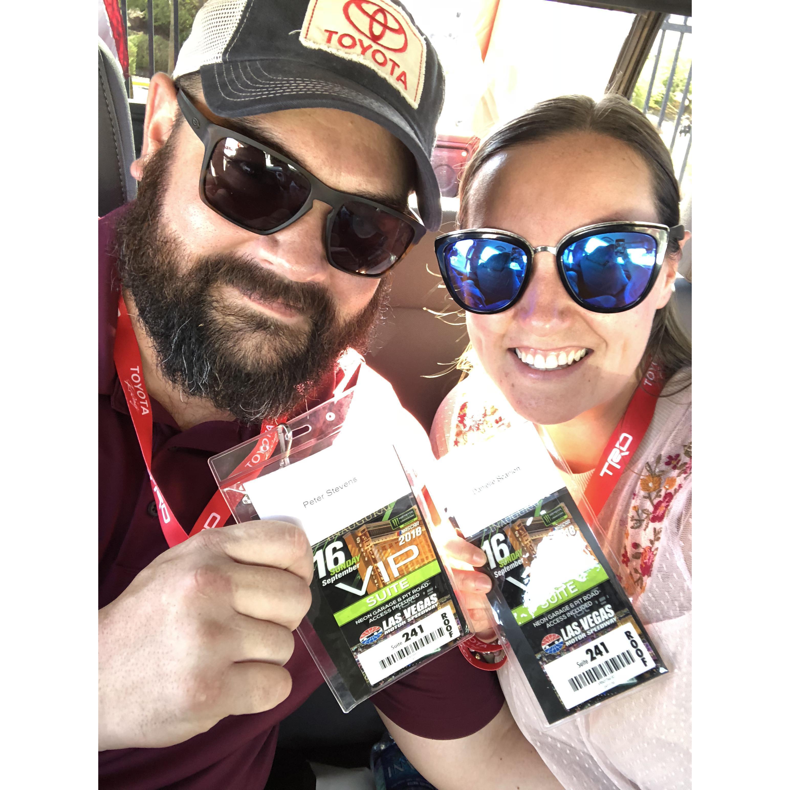 2018: First NASCAR experience together.