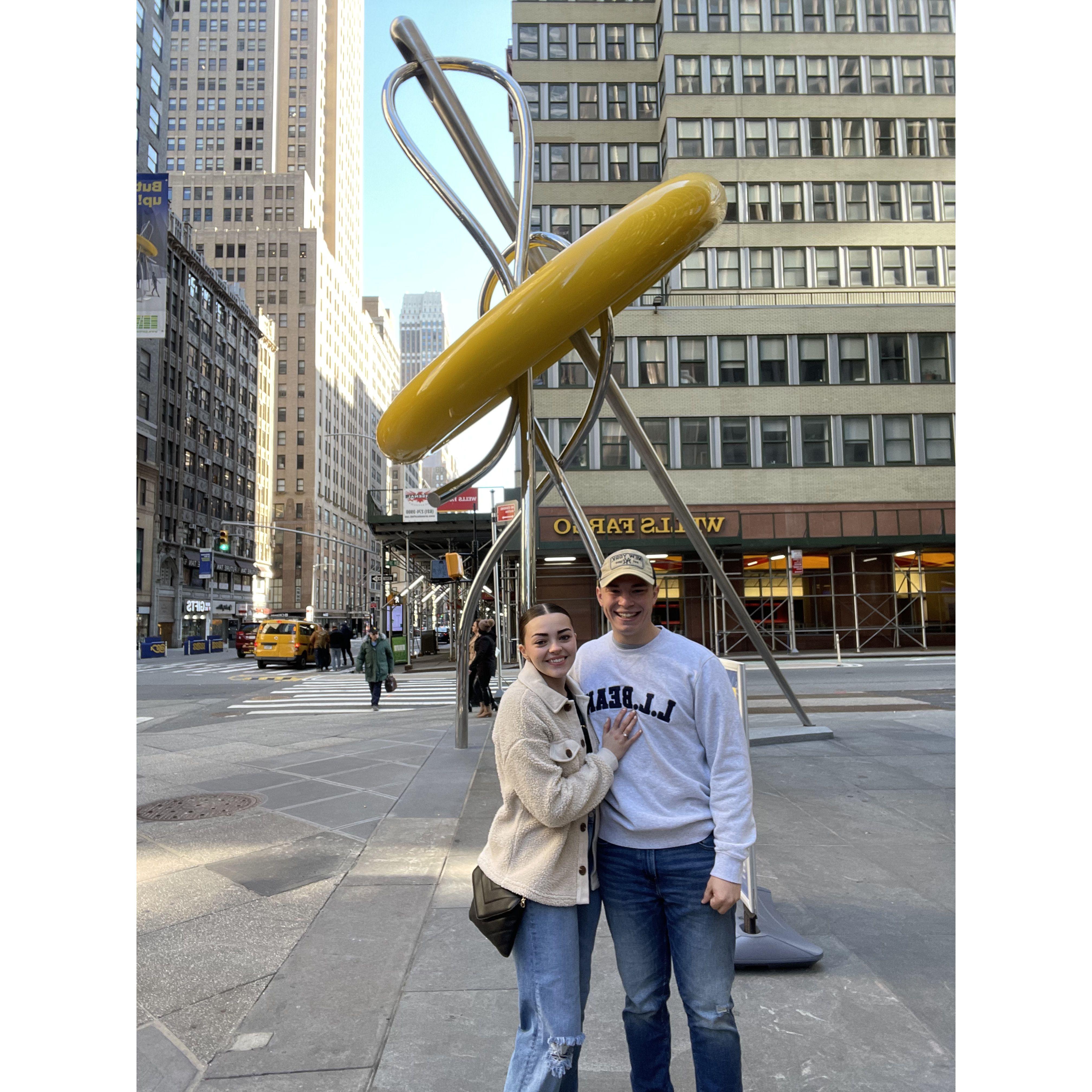 Jake insisted we take a picture by the giant button