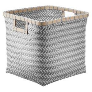 Woven Cube 13" - Gray and White with Wood - Room Essentials™