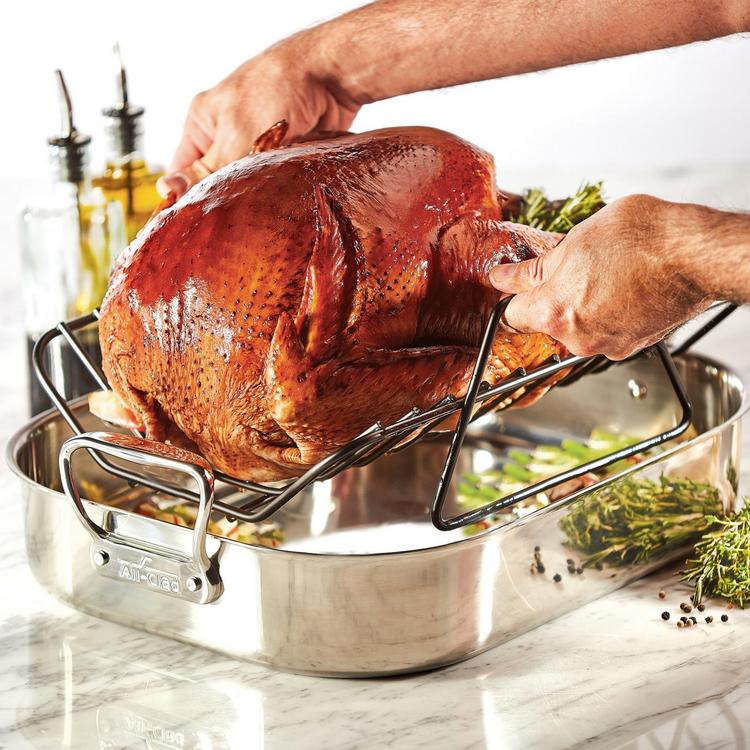 All-Clad Stainless-Steel Nonstick Baking Pan with Rotisserie Rack