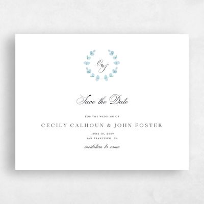 Blue Wedding Save the Date - Opalite Landscape