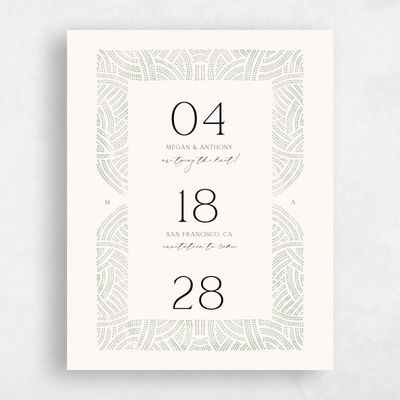 Olive Sage, Green Wedding Save the Date - Belmont Portrait