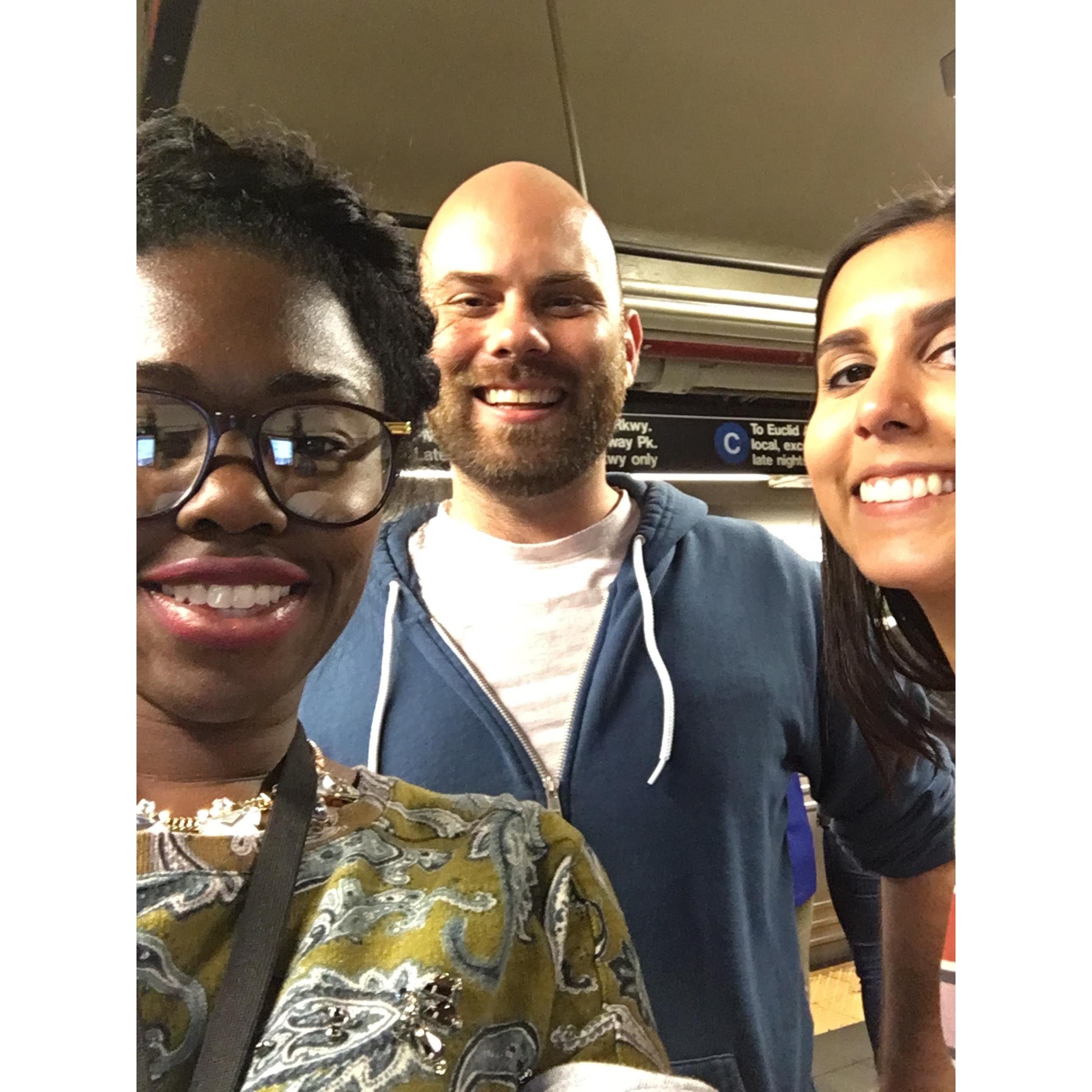 On the way to the Tippler, while we were just co-workers.