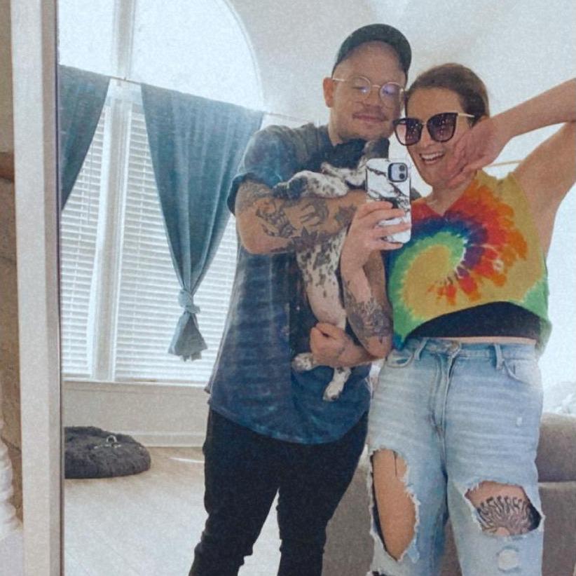 Our first family photo, Pepper was so small..