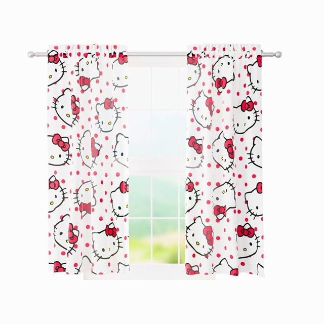 Franco Hello Kitty Kids Room Window Curtains Drapes Set, 82 in x 63 in, (Official Licensed Product)