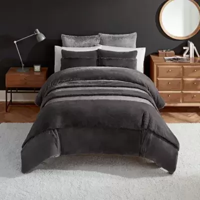UGG® Elsie Faux Fur 3-Piece Full/Queen Comforter Set in Glacier Grey