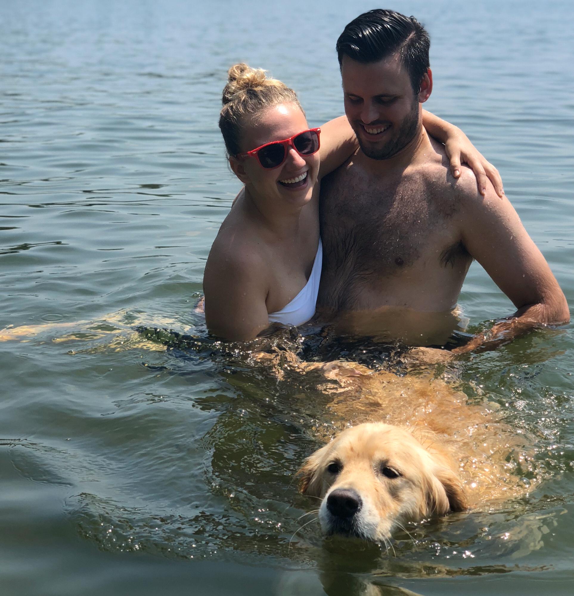 Swimming with Rylee at Lake Champlain!