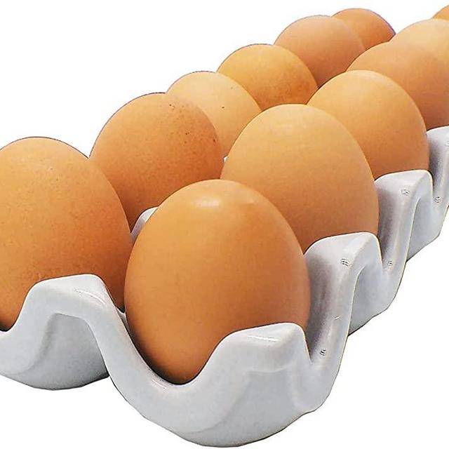 KingLin Wooden Egg Holder Countertop, Egg Storage Trays Stackable for 24 Fresh Eggs, Deviled Egg Organizer Rustic Kitchen Dec