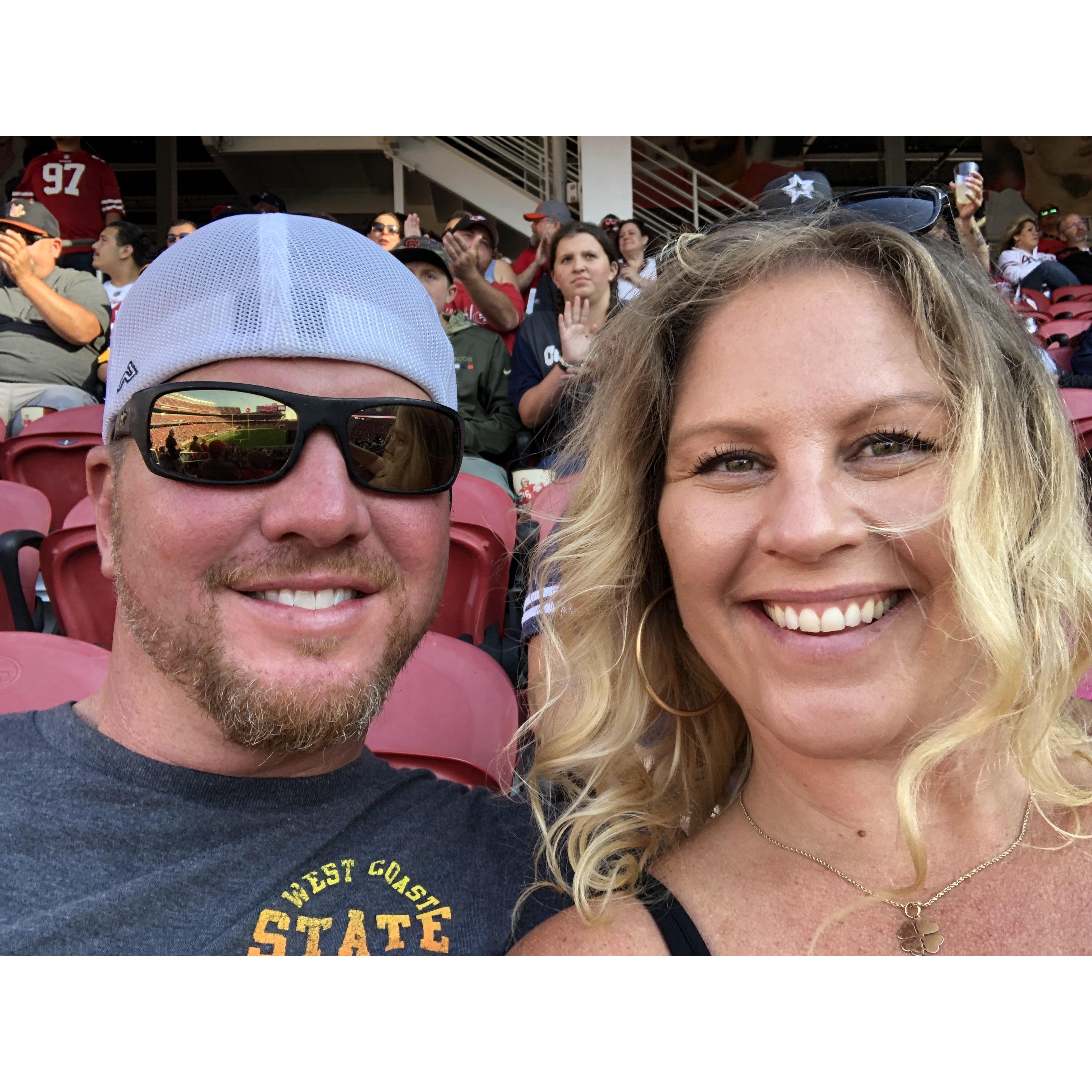 Our first 49er game, August 2019. Hoping for many more!