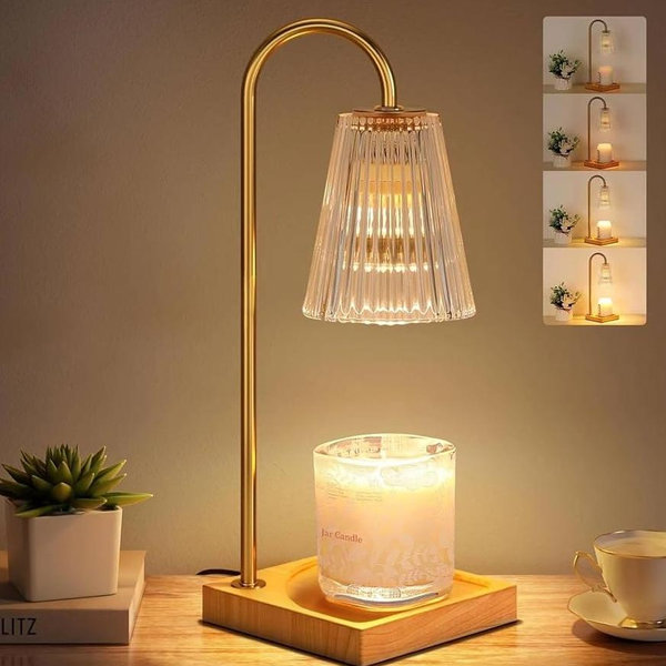 Candle Warmer Lamp with Timer, Dimmable Candle Warmer for Home Decor, Birthday Gifts for Women, Adjustable Height Wax Melts Warmer with 2 Bulbs