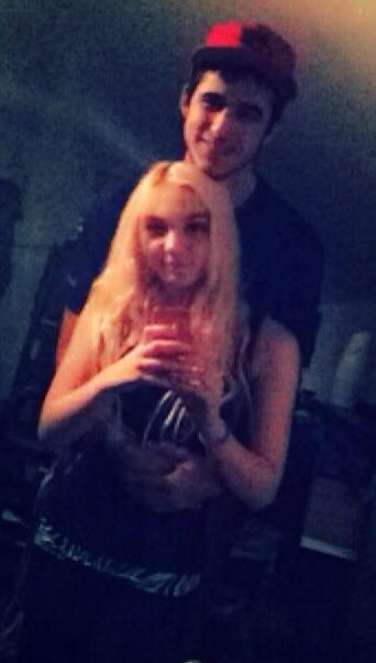 we took this picture at his house the very first time i met his family