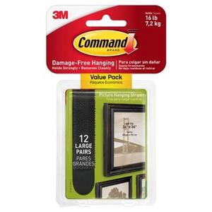 Command™ Large Black Picture Hanging Strips Value Pack, 12/pk
