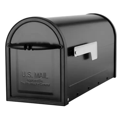 Architectural Mailboxes 6.8-in W x 8.9-in H Metal Black Post Mount Mailbox