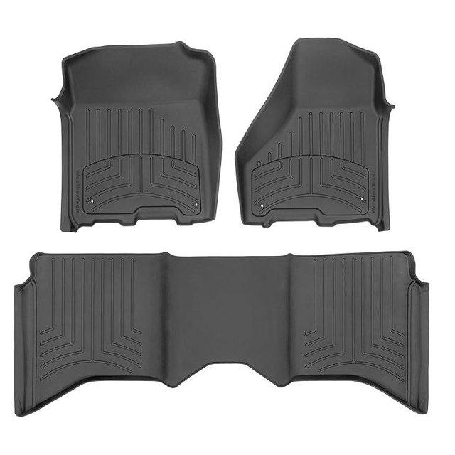 Weathertech FloorLiner HP Custom Fit Floor Mats for Dodge Ram Truck 1500, Ram 2500/3500, Ram Truck 2500/3500-1st & 2nd Row (444781IM-442163IM), Black