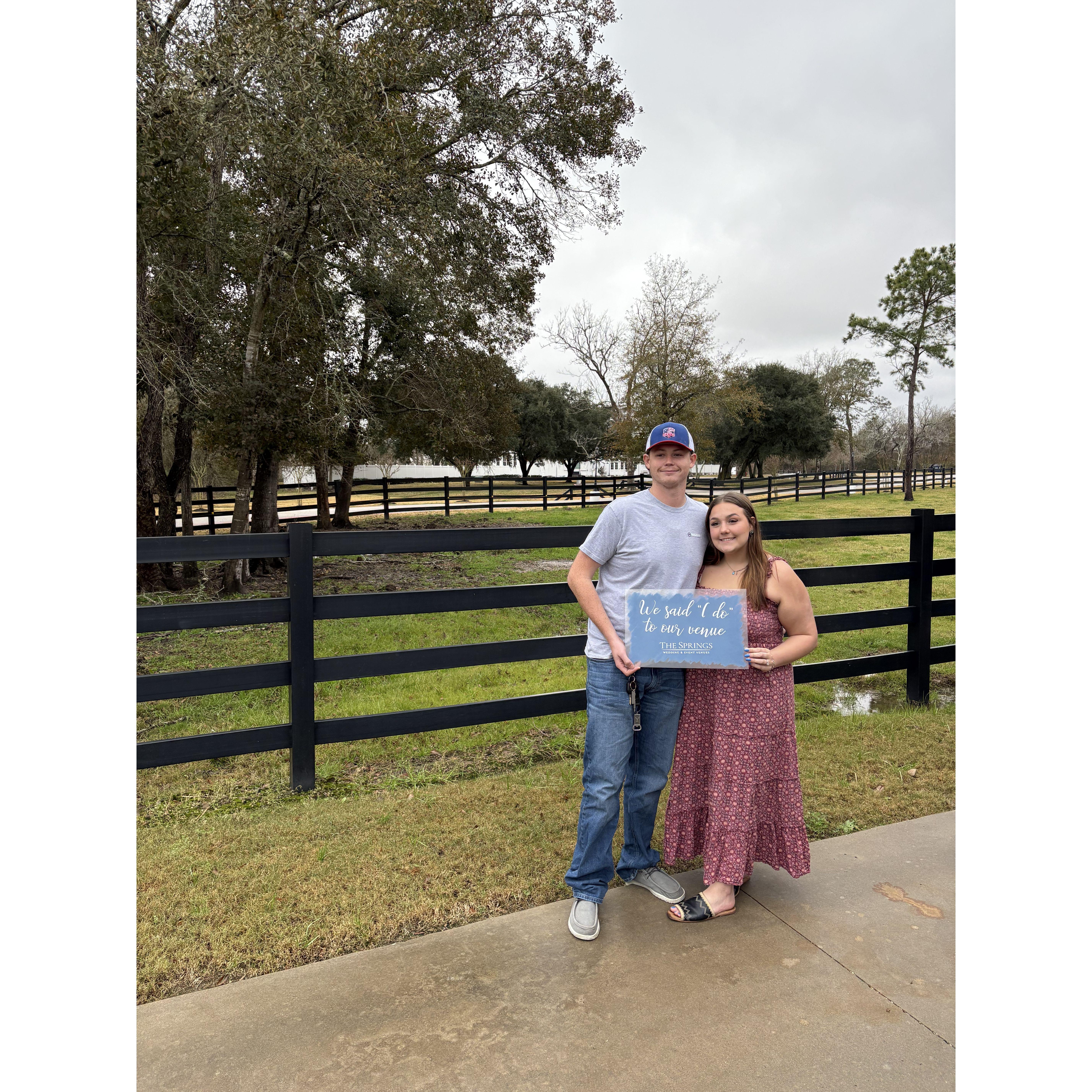This is when Ethan & Maddie said Yes to there Venue!