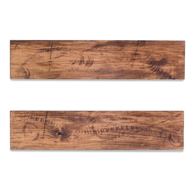 Carbonville 2 Piece Poplar Solid Wood Floating Shelf (Set of 2)