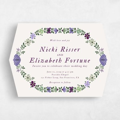 Purple Diamond Wedding Invitation - Terra Landscape