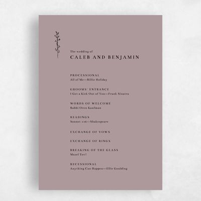 Lavender, Purple Wedding Program - Rue