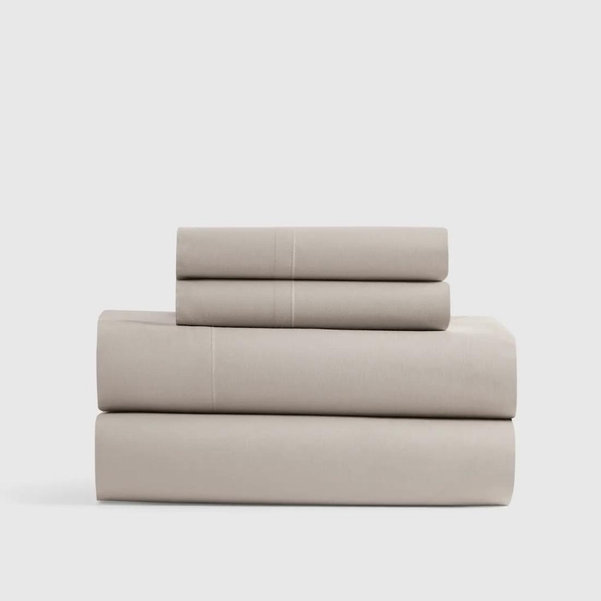Organic Crisp Percale Sheet Set Dove - King
