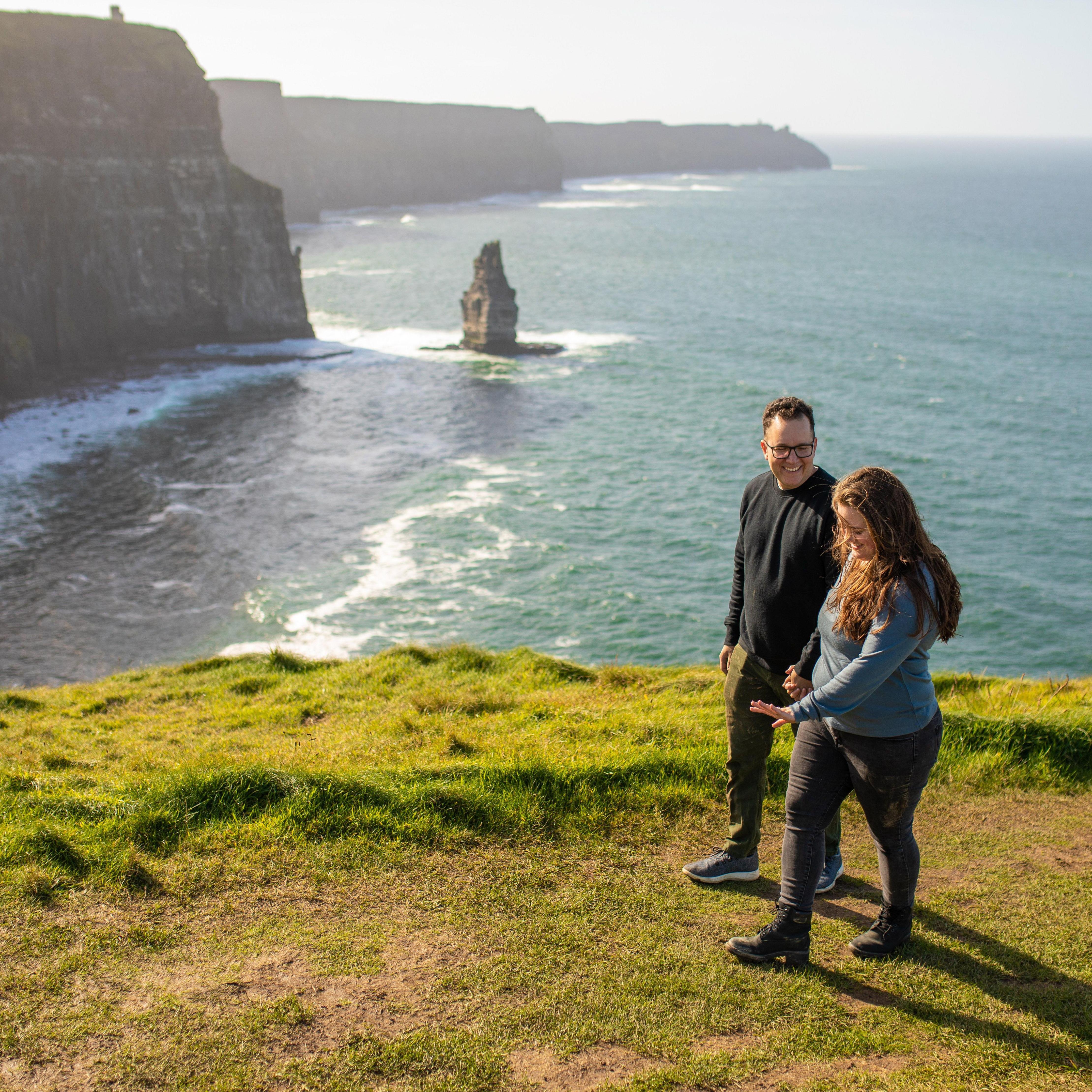 This was right after we got engaged on the Cliffs of Moher!