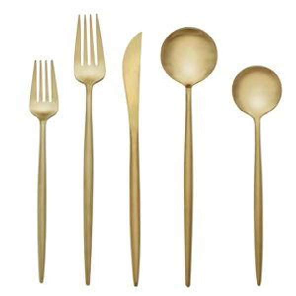 Zephyr Satin Gold 20 Piece Flatware Set