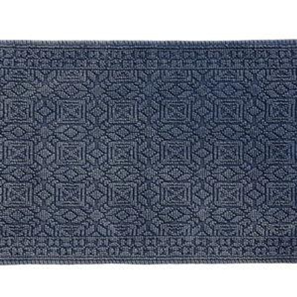 Vintage Stonewashed Geo Bath Mat - Indigo
