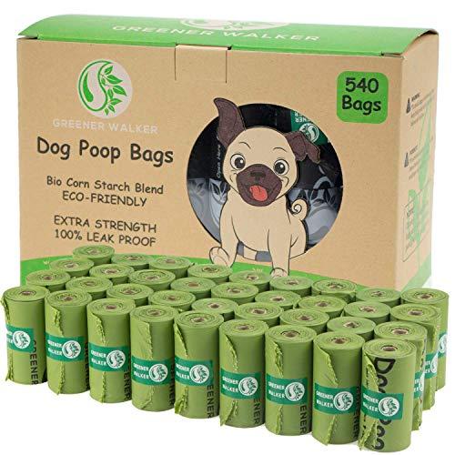 Greener Walker Poop Bags for Dog Waste-540 Bags,Extra Thick Strong 100% Leak Proof Biodegradable Dog Waste Bags