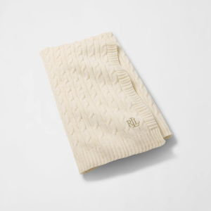 Lauren Ralph Lauren Jamie Cable-Knit Throw Blanket