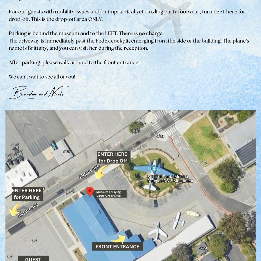 Our handy dandy little diagram for parking. Feel free to take a screenshot.