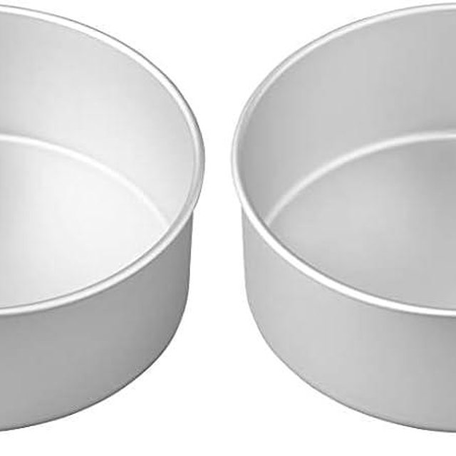 Wilton Aluminum Round Cake Pan, 8 x 3-Inch, Silver (Pack of 2)