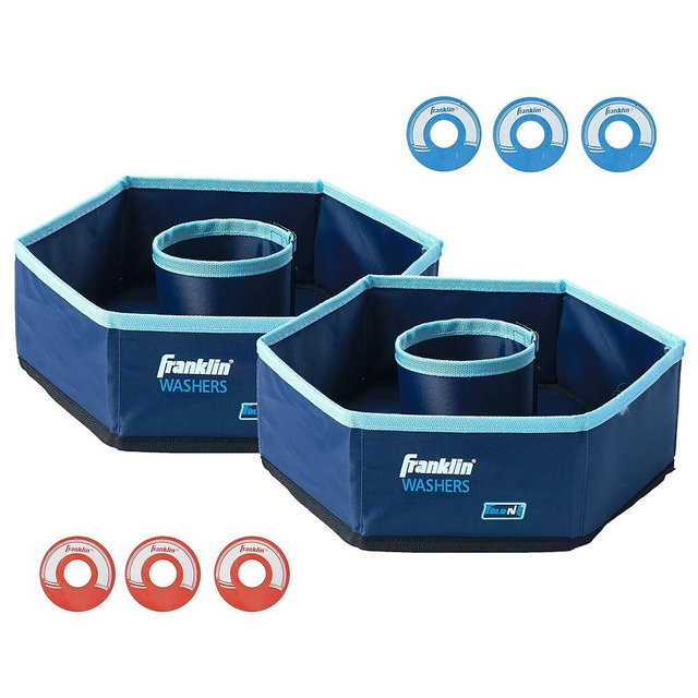 Franklin Sports Washer Set - (2) 12" x 12" Folding Targets - Portable Fun - Perfect for Beach, Tailgating, Parties - Replacement Bottle Cap Washers
