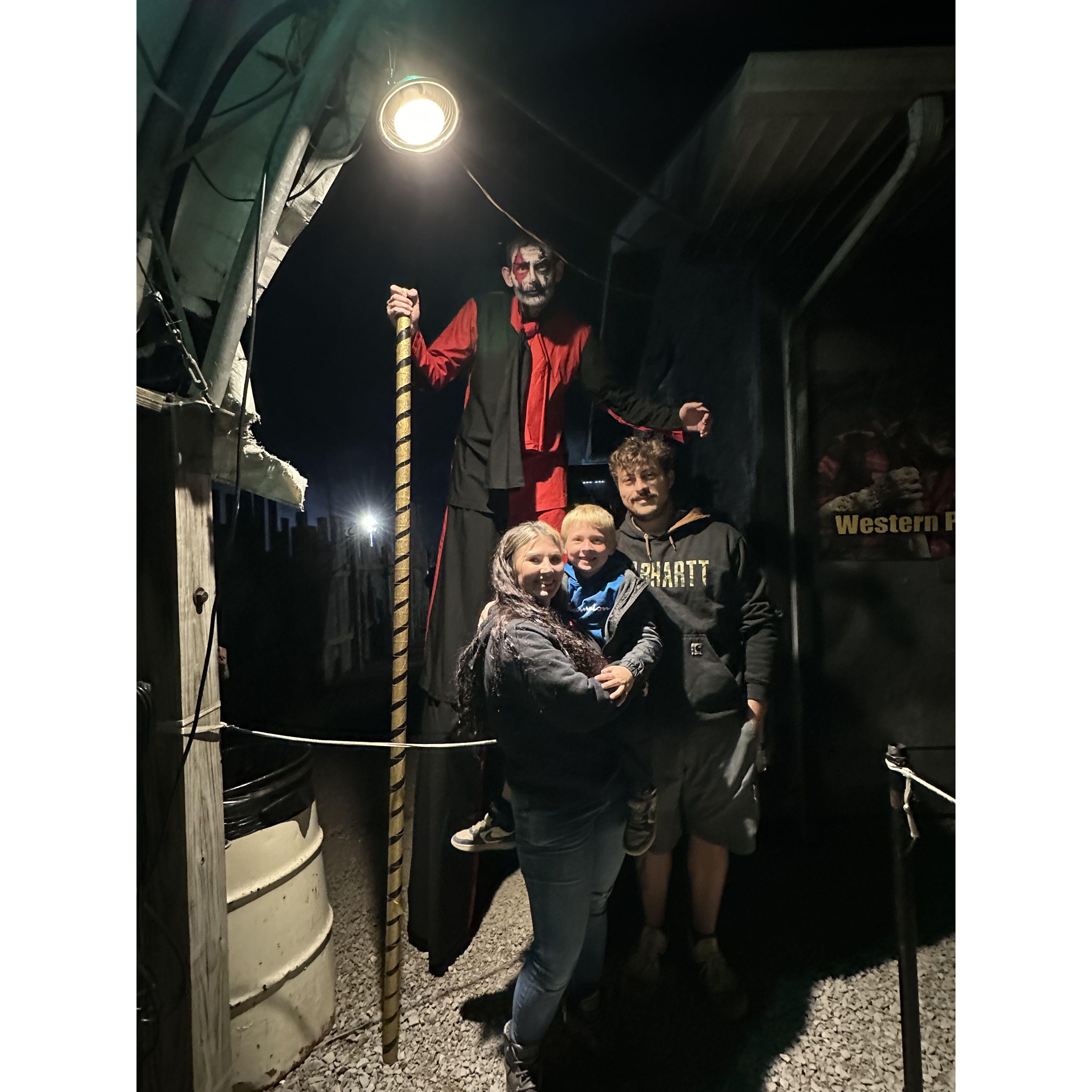First trip to a haunted house. ps Quintin was more afraid than Lincoln (Lincoln was 6)
