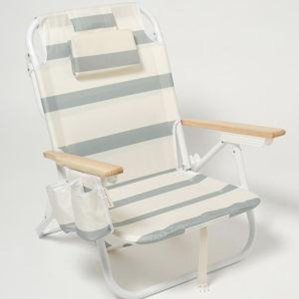 Beach Chair Deluxe - La Palma Sage Stripe