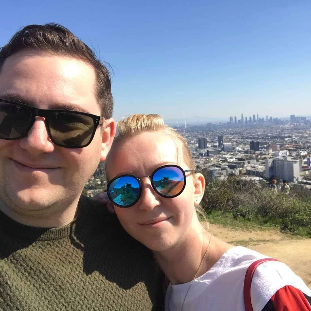 Hiking above Hollywood.